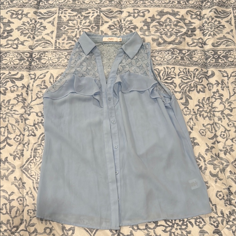 Blue Sleeveless Women's Top
